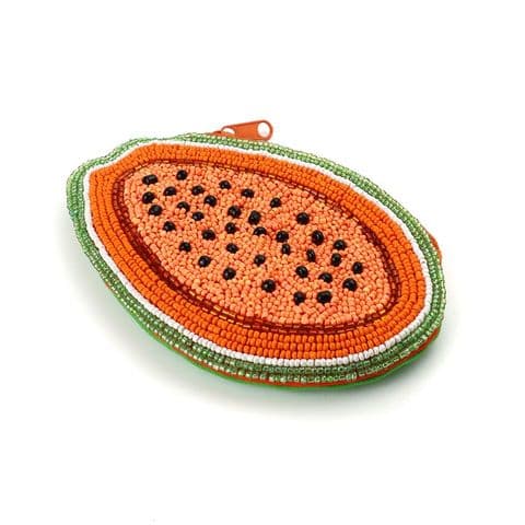 BEADED PAPAYA PURSE