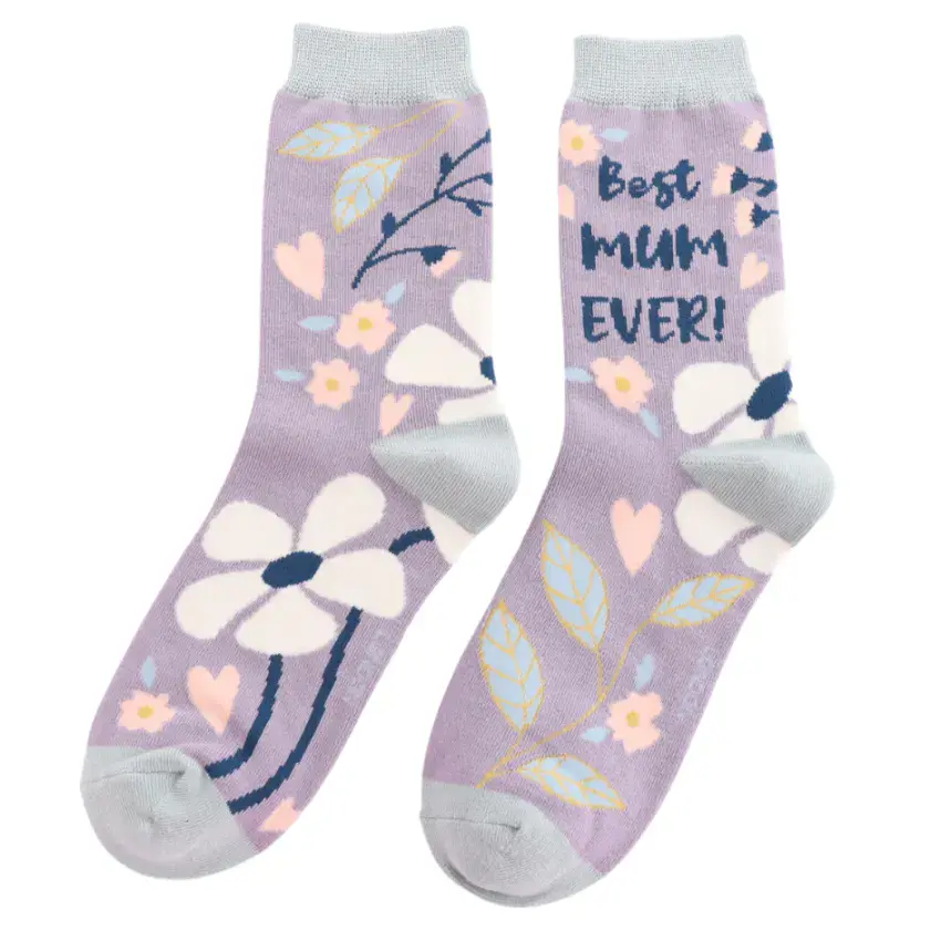 BEST MUM EVER BAMBOO SOCKS LAVENDER