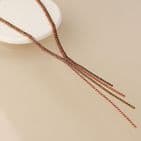 BLACK AND PINK MIX CRYSTAL LARIAT NECKLACE