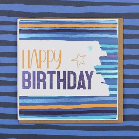 BLUE HAPPY BIRTHDAY CARD