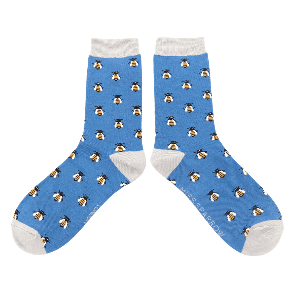 BLUE HONEY BEE SOCKS