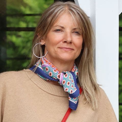 BLUE MIX POPPY RECYCLED CRINKLE SCARF