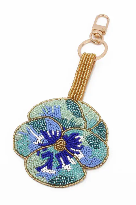 BLUE PANSY KEYRING