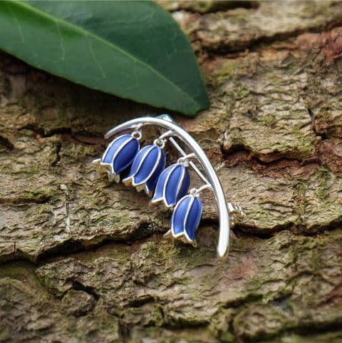 BLUEBELL FLOWER BROOCH IN SILVER
