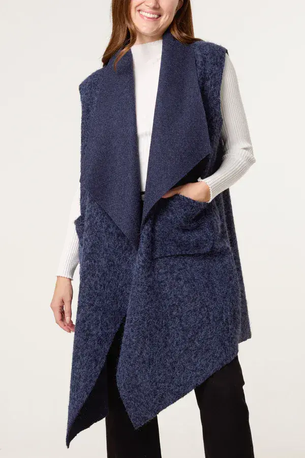 BOUCLE WATERFALL POCKET VEST