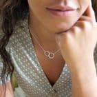 Brushed Silver Hoop Necklace
