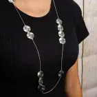 CASCADING DISCS NECKLACE IN SILVER