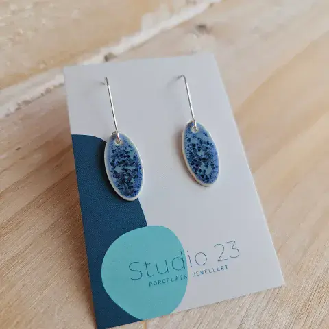 CERAMIC DROP OVAL EARRINGS