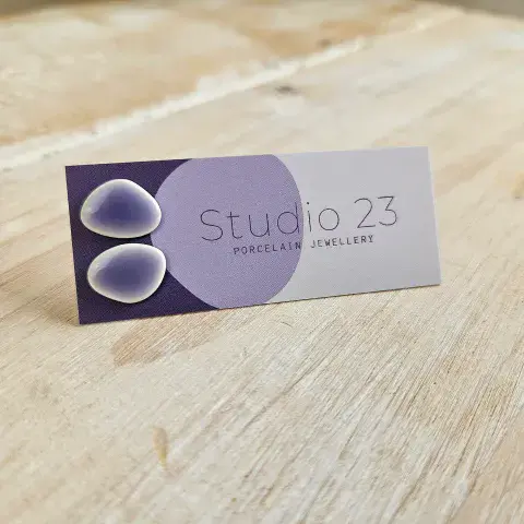 CERAMIC PEBBLE STUD EARRINGS