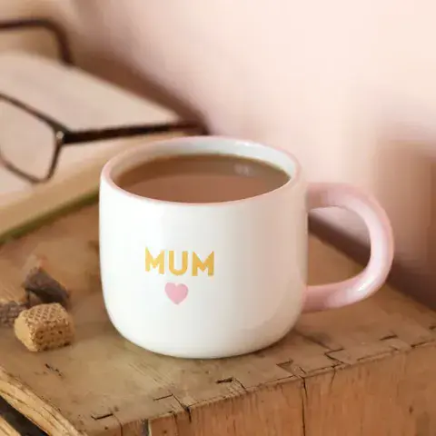CERAMIC PINK HEART MUM MUG