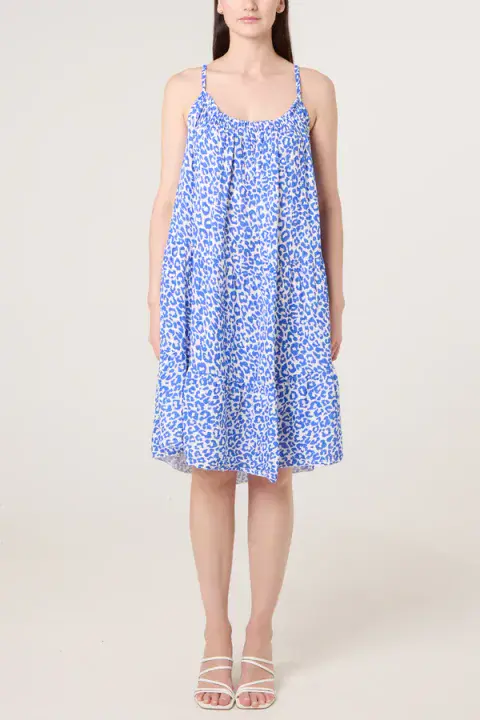 CHEETAH CHEESECLOTH CAMI DRESS