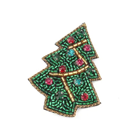 CHRISTMAS TREE EMBELLISHED BROOCH