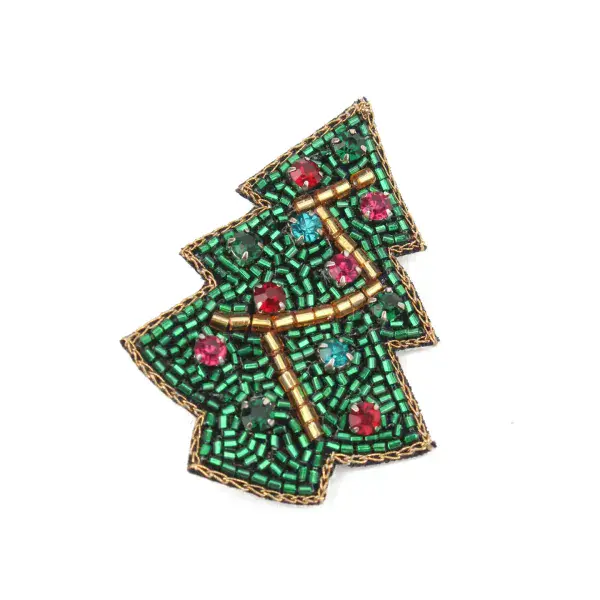 CHRISTMAS TREE EMBELLISHED BROOCH