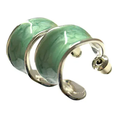 CHUNKY HOOP PEARLESCENT EARRING IN AQUA BLUE