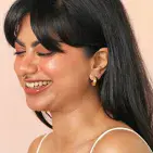 CHUNKY TEARDROP HALF HOOP EARRINGS IN GOLD