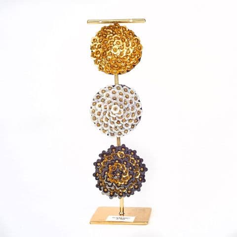 CIRCLE HAIR CLIP / BROOCH BLACK