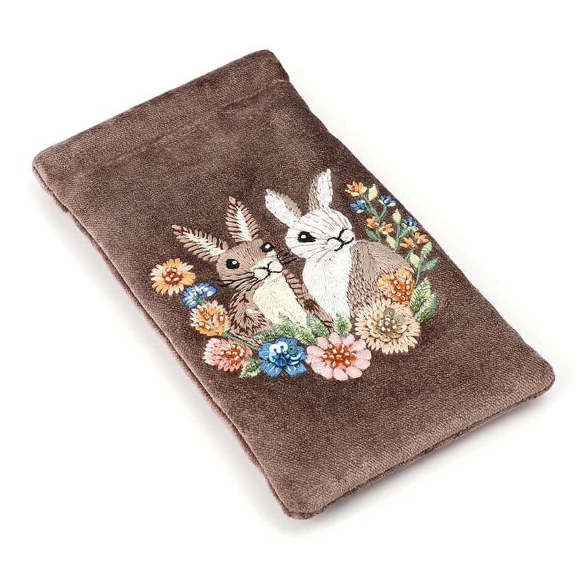 COCOA VELVET BUNNIES GLASSES CASE