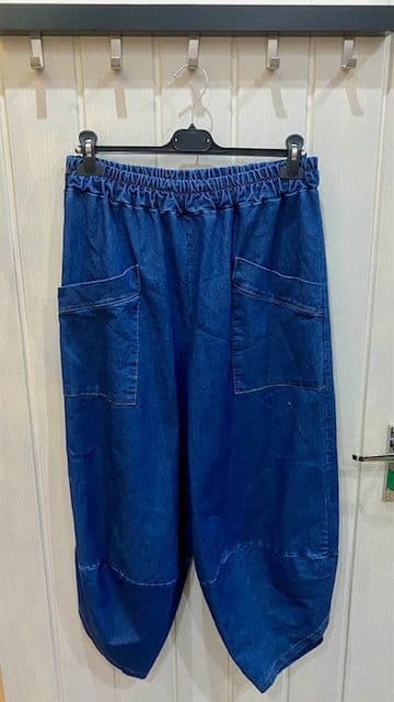 COCOON JERSEY TROUSERS W POCKETS DENIM