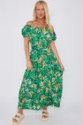 COLOURFUL PRINTED FLORAL BUTTON MAXI