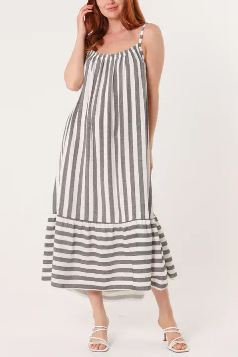 CONTRAST STRIPE CAMI DRESS
