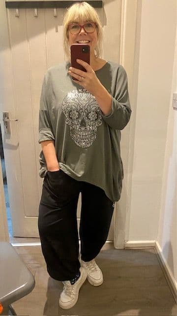 COTTON JERSEY FRONT POCKET COCOON PANTS