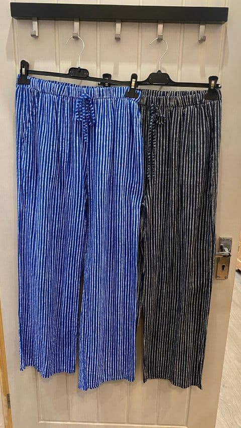 COTTON STRIPE TROUSERS