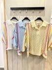 CROCHET STRIPE SHIRT TOP