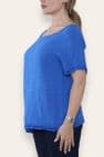 CROCHET TRIM DETAIL TOP ROYAL BLUE