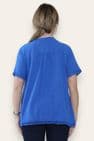 CROCHET TRIM DETAIL TOP ROYAL BLUE