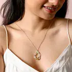 CRYSTAL FLOWER AND BUMBLEBEE TEAR DROP NECKLACE
