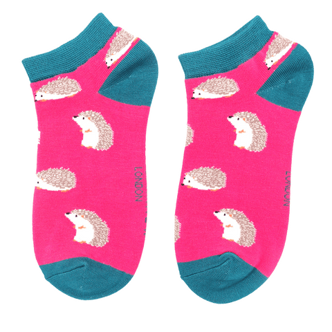 CUTE HEDGEHOGS TRAINER SOCKS HOT PINK
