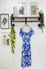 DAISY PRINTED BUTTON DETAIL DRESS
