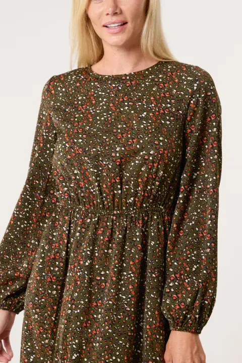 DITSY ANIMAL SMOCK MIDI