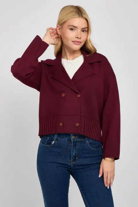 DOUBLE BREASTED KNITTED JACKET