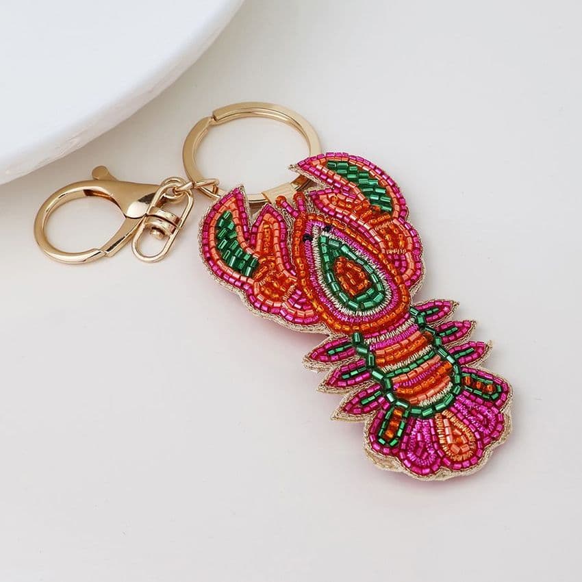 EMBELLISHED LOBSTER BAG CHARM-KEYRING