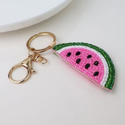 EMBELLISHED WATERMELON BAG CHARM -KEYRING