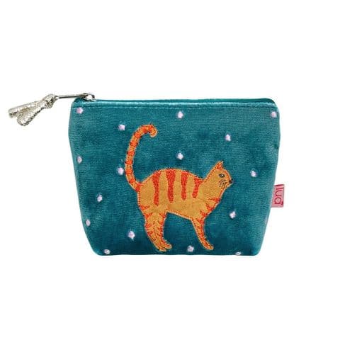 EMBROIDERED GINGER CAT MINI PURSE