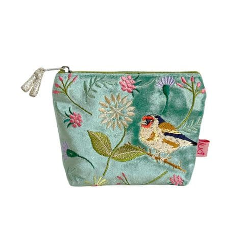 EMBROIDERED GOLDFINCH MINI PURSE