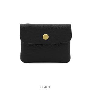 EMILY LEATHER BUTTON PURSE BLACK