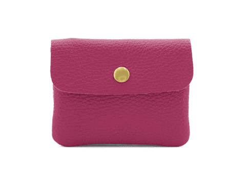 EMILY LEATHER BUTTON PURSE HOT PINK