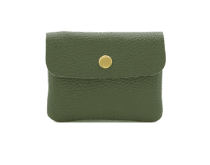 EMILY LEATHER BUTTON PURSE KHAKI