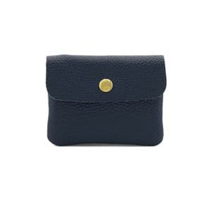 EMILY LEATHER BUTTON PURSE NAVY