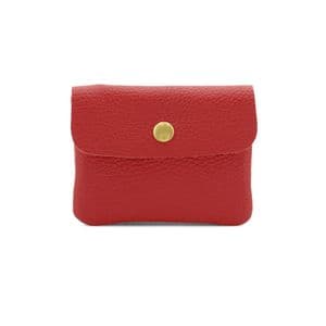 EMILY LEATHER BUTTON PURSE RED