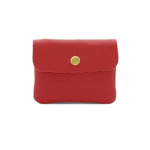 EMILY LEATHER BUTTON PURSE RED