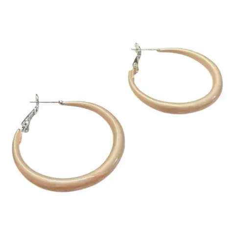 ENAMEL HOOP EARRING IN PINK