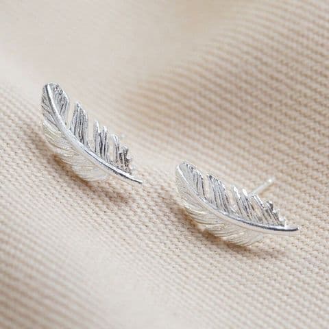 Feather Earrings Silver