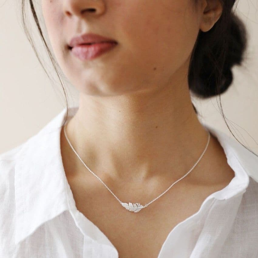 Feather Necklace silver
