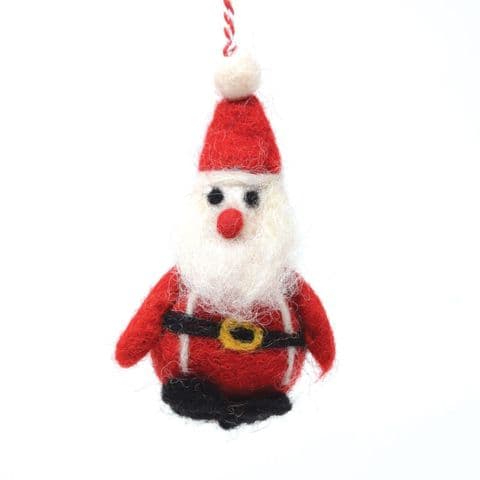 FELT SMALL FATHER CHRISTMAS HANGING DECORATION