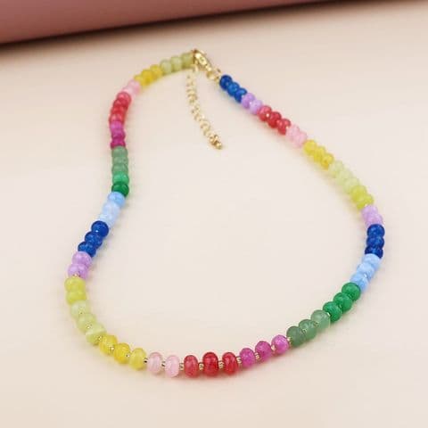 FINE MULTI COLOURED BEADED NECKLACE