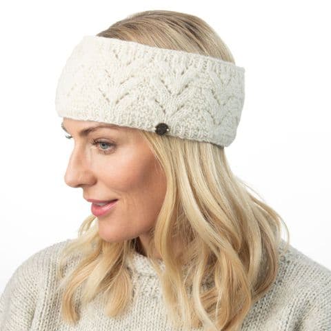 FIR STITCH HEADBAND IN WHITE